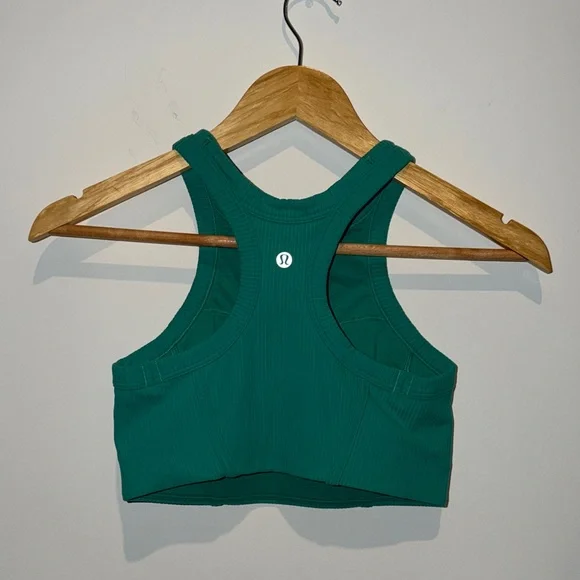 lululemon athletica greenish teal Ribbed Crop Top - Picture 2 of 4